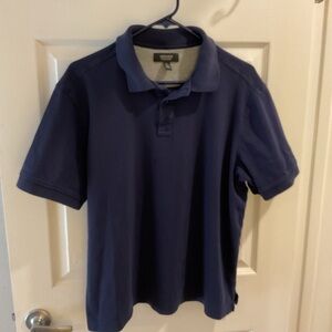 Nordstrom Men's shop large cotton Navy blue Polo Shirt casual preppy